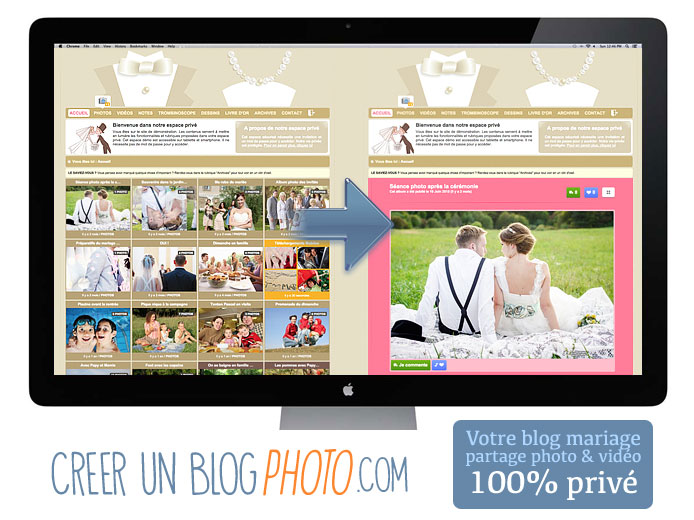 Blog photo privé pour partager ses albums photo de mariage