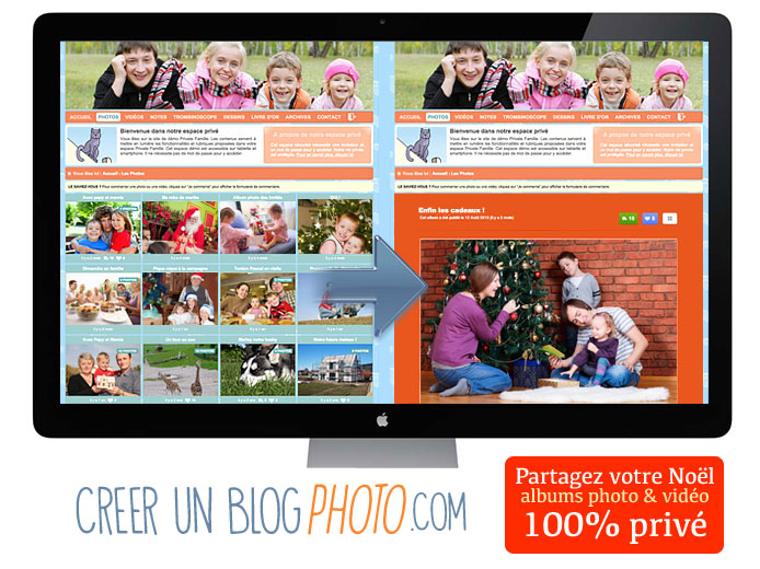 Créez votre espace privé et partagez vos photos/vidéos de Noël avec vos proches en toute sécurité
