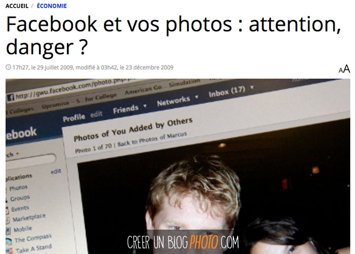 Facebook : en 2009 déjà, de nombreux médias alertaient à propos des dangers à partager des photos personnelles